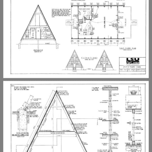 Planta do chalé A-Frame